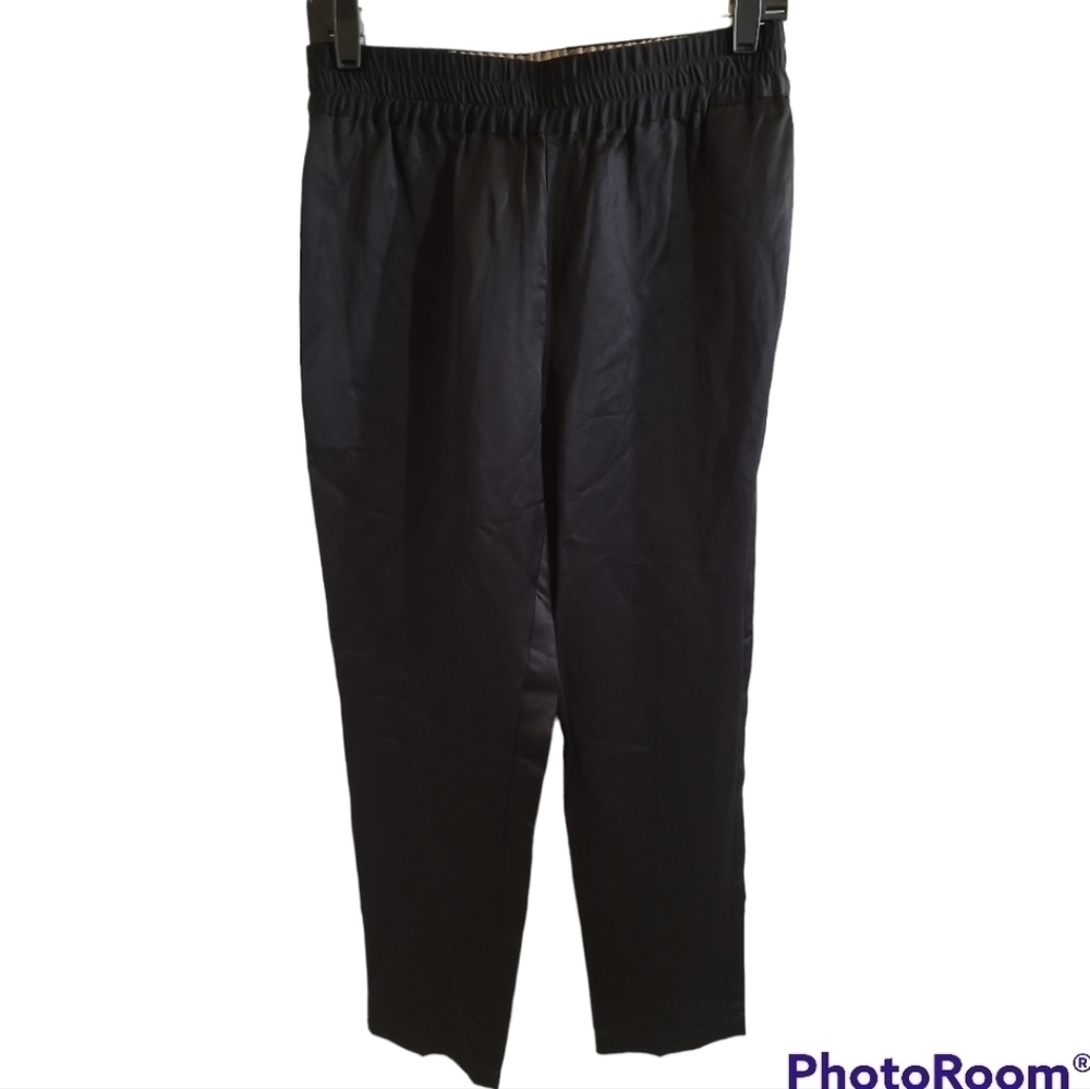 Scotch & Soda Black Pants Satiny Feel Viscose Linen Blend Small